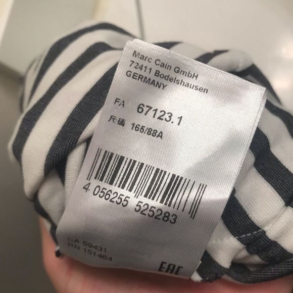 Marc Cain Addition Blue White Striped A Line Dress - Picture 7 of 8